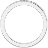 14K Gold Square Lab-Grown Diamond Channel-Set Anniversary Band – 2x2 mm Stones - White Gold - view 2