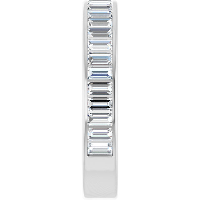 14K Gold Straight Baguette Natural Diamond Channel-Set Anniversary Band – 3x1.5 mm Stones - White Gold - view 4