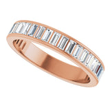 14K Gold Straight Baguette Lab-Grown Diamond Channel-Set Anniversary Band – 3x1.5 mm Stones - Rose Gold - view 5