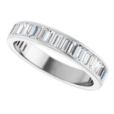 14K Gold Straight Baguette Natural Diamond Channel-Set Anniversary Band – 3x1.5 mm Stones - White Gold - view 5