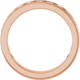 14K Gold Round Natural Diamond Channel-Set Anniversary Band – 2.5 mm Stones - Rose Gold - view 2