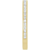14K Gold Square Natural Diamond Channel-Set Anniversary Band – 1.5x1.5 mm Stones - Yellow Gold - view 4