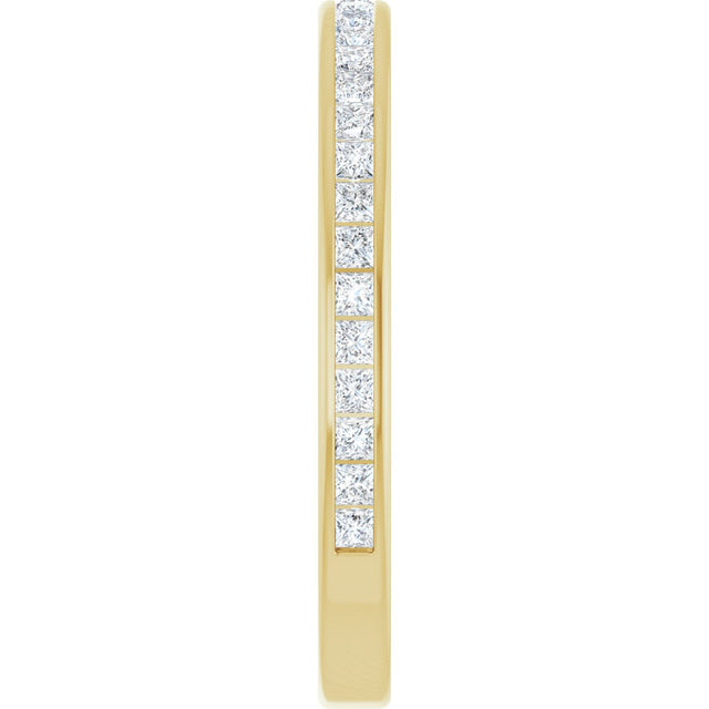 14K Gold Square Natural Diamond Channel-Set Anniversary Band – 1.5x1.5 mm Stones - Yellow Gold - view 4