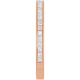 14K Gold Square Lab-Grown Diamond Channel-Set Anniversary Band – 1.5x1.5 mm Stones - Rose Gold - view 4