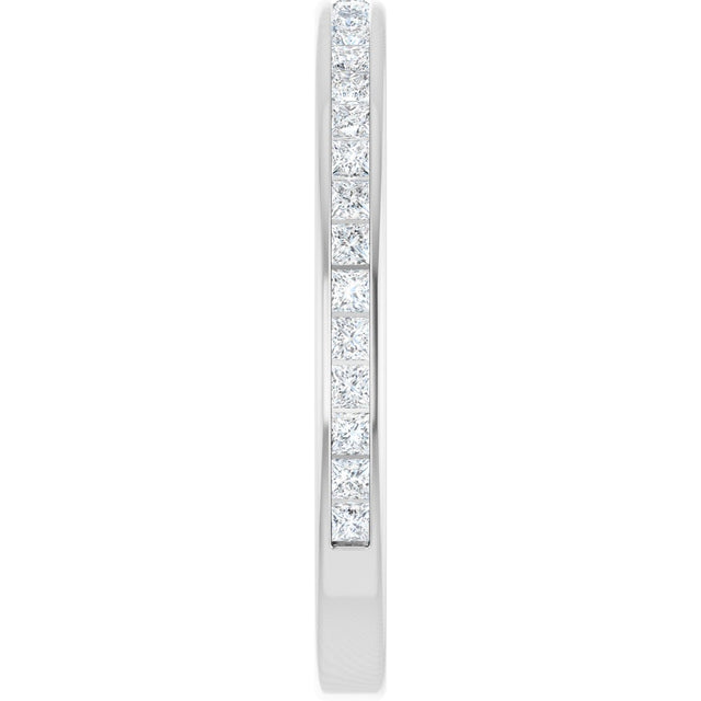 14K Gold Square Lab-Grown Diamond Channel-Set Anniversary Band – 1.5x1.5 mm Stones - White Gold - view 4