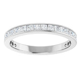 14K Gold Square Lab-Grown Diamond Channel-Set Anniversary Band – 2.25x2.25 mm Stones - White Gold - view 3