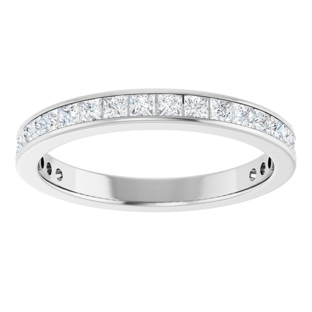 14K Gold Square Lab-Grown Diamond Channel-Set Anniversary Band – 2.25x2.25 mm Stones - White Gold - view 3