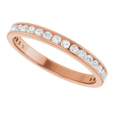 10K Gold Round Natural Diamond Channel-Set Anniversary Band – 1/2 CTW – Sizes 4-14.5 - Rose Gold - view 5