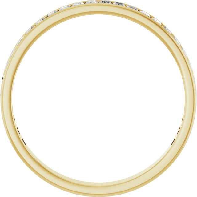 14K Gold Straight Baguette Natural Diamond Channel-Set Anniversary Band – 3x2 mm Stones (2 3/8 CTW) - Yellow Gold - view 2