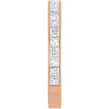 14K Gold Square Natural Diamond Channel-Set Anniversary Band – 2.5x2.5 mm Stones - Rose Gold - view 4