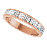 14K Gold Straight Baguette Lab-Grown Diamond Channel-Set Anniversary Band – 3x2 mm Stones - Rose Gold - view 5