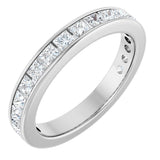 10K Gold Square Natural Diamond Channel-Set Anniversary Band – 1 1/4 CTW - White Gold