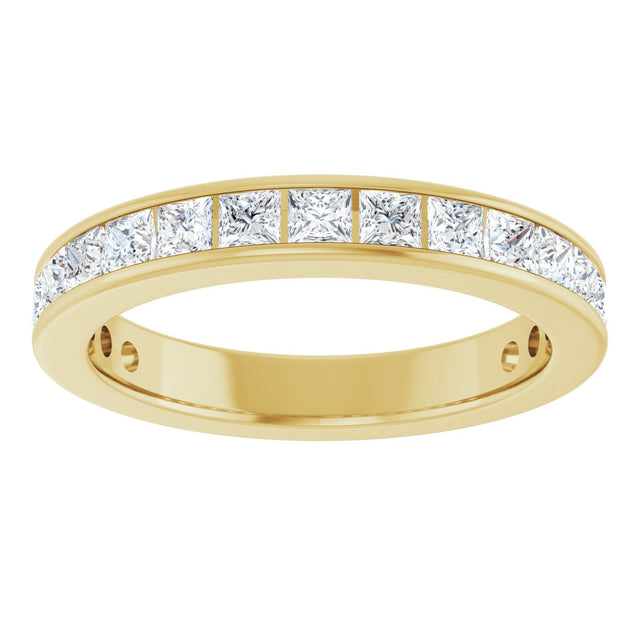10K Gold Square Natural Diamond Channel-Set Anniversary Band – 1 9/10 CTW - Yellow Gold - view 3