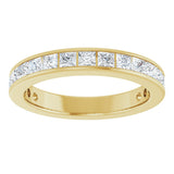 10K Gold Square Natural Diamond Channel-Set Anniversary Band – 1 3/8 CTW - Yellow Gold - view 3