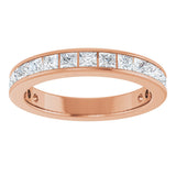 10K Gold Square Natural Diamond Channel-Set Anniversary Band – 1 7/8 CTW - Rose Gold - view 3