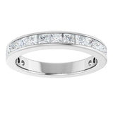 10K Gold Square Lab-Grown Diamond Channel-Set Anniversary Band – 2.25x2.25 mm Stones - White Gold - view 3