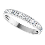 14K Gold Straight Baguette Natural Diamond Channel-Set Anniversary Band – 3x1.5 mm Stones (1 3/8–1 1/2 CTW) - White Gold - view 5