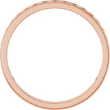 14K Gold Round Natural Diamond Channel-Set Anniversary Band – 2.5 mm Stones - Rose Gold - view 2