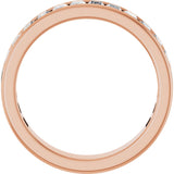 14K Gold Straight Baguette Lab-Grown Diamond Channel-Set Anniversary Band – 3x2 mm Stones - Rose Gold - view 2