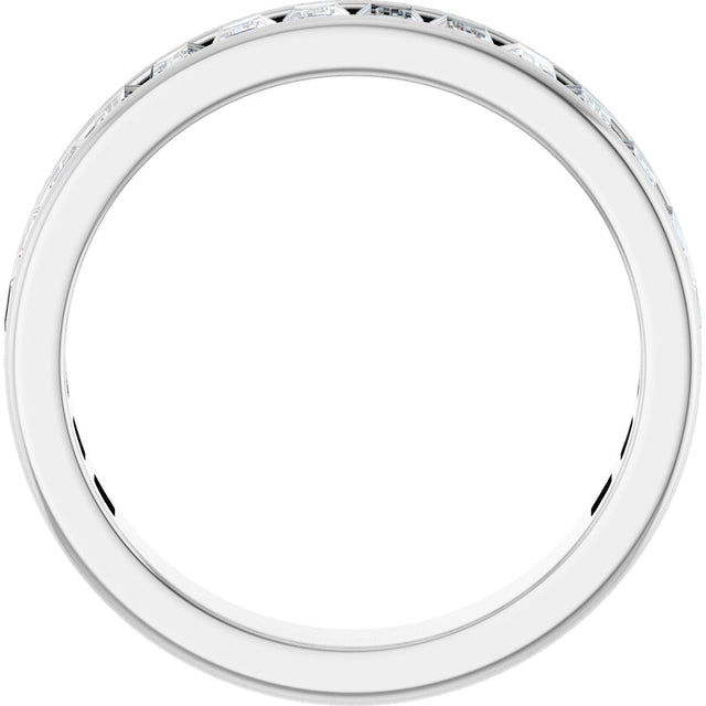 14K Gold Straight Baguette Lab-Grown Diamond Channel-Set Anniversary Band – 3x2 mm Stones - White Gold - view 2