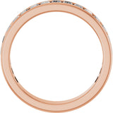 14K Gold Straight Baguette Lab-Grown Diamond Channel-Set Anniversary Band – 3x2 mm Stones - Rose Gold - view 2
