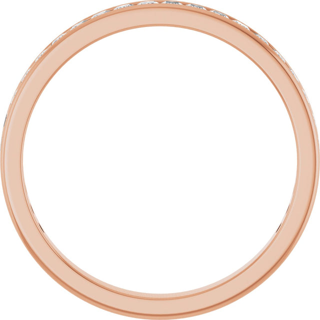 14K Gold Square Natural Diamond Channel-Set Anniversary Band – 1.75x1.75 mm Stones - Rose Gold - view 2