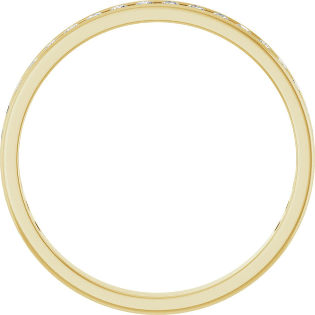 14K Gold Round Lab-Grown Diamond Channel-Set Anniversary Band – 2.25 mm Stones (1 CTW) - Yellow Gold - view 2