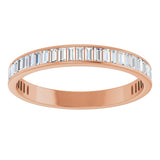 14K Gold Straight Baguette Lab-Grown Diamond Channel-Set Anniversary Band – 3x1.5 mm Stones (1 3/8–1 1/2 CTW) - Rose Gold - view 3