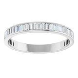 14K Gold Straight Baguette Lab-Grown Diamond Channel-Set Anniversary Band – 3x1.5 mm Stones (1 3/8–1 1/2 CTW) - White Gold - view 3