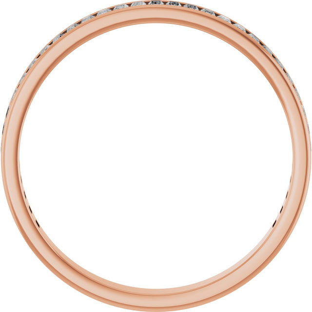 14K Gold Straight Baguette Lab-Grown Diamond Channel-Set Anniversary Band – 3x1.5 mm Stones (1 3/8–1 1/2 CTW) - Rose Gold - view 2