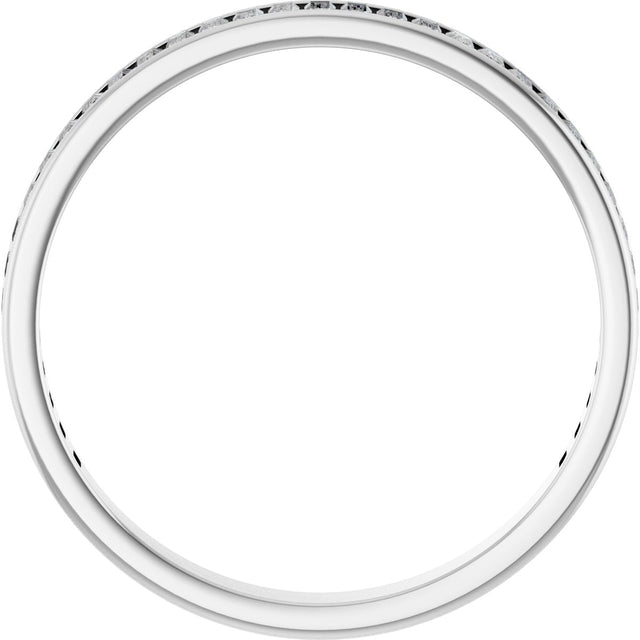 14K Gold Straight Baguette Natural Diamond Channel-Set Anniversary Band – 3x1.5 mm Stones (1 3/8–1 1/2 CTW) - White Gold - view 2
