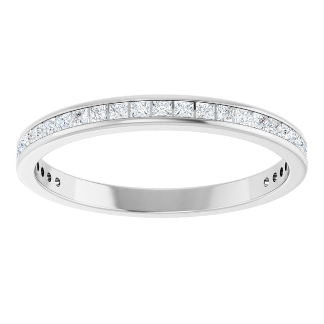 14K Gold Square Lab-Grown Diamond Channel-Set Anniversary Band – 1.5x1.5 mm Stones - White Gold - view 3