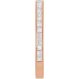 14K Gold Square Lab-Grown Diamond Channel-Set Anniversary Band – 1.75x1.75 mm Stones - Rose Gold - view 4
