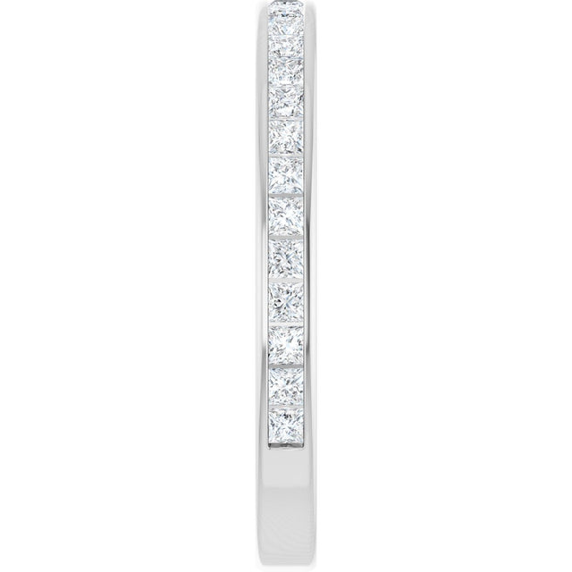 14K Gold Square Lab-Grown Diamond Channel-Set Anniversary Band – 1.75x1.75 mm Stones - White Gold - view 4