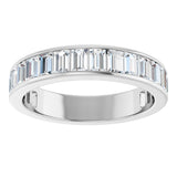 14K Gold Straight Baguette Lab-Grown Diamond Channel-Set Anniversary Band – 3x2 mm Stones - White Gold - view 3