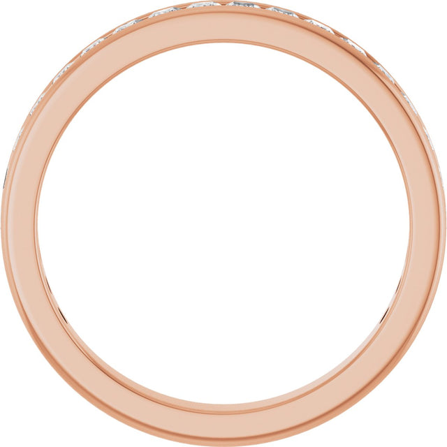 14K Gold Square Natural Diamond Channel-Set Anniversary Band – 1.75x1.75 mm Stones - Rose Gold - view 2