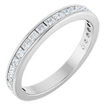 14K Gold Square Lab-Grown Diamond Channel-Set Anniversary Band – 1.75x1.75 mm Stones - White Gold