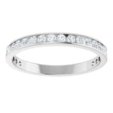 14K Gold Round Natural Diamond Channel-Set Anniversary Band – 2.5 mm Stones - White Gold - view 3