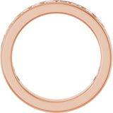 14K Gold Square Lab-Grown Diamond Channel-Set Anniversary Band – 2.25x2.25 mm Stones - Rose Gold - view 2