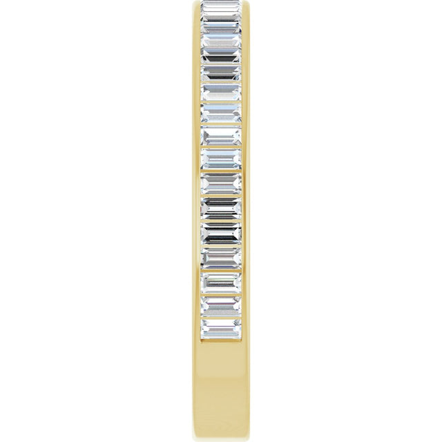 14K Gold Straight Baguette Natural Diamond Channel-Set Anniversary Band – 3x1.5 mm Stones (1 3/8–1 1/2 CTW) - Yellow Gold - view 4