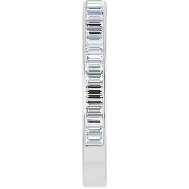 14K Gold Straight Baguette Natural Diamond Channel-Set Anniversary Band – 3x1.5 mm Stones (1 3/8–1 1/2 CTW) - White Gold - view 4