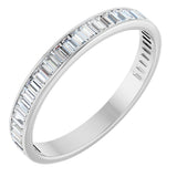 14K Gold Straight Baguette Natural Diamond Channel-Set Anniversary Band – 3x1.5 mm Stones (1 3/8–1 1/2 CTW) - White Gold