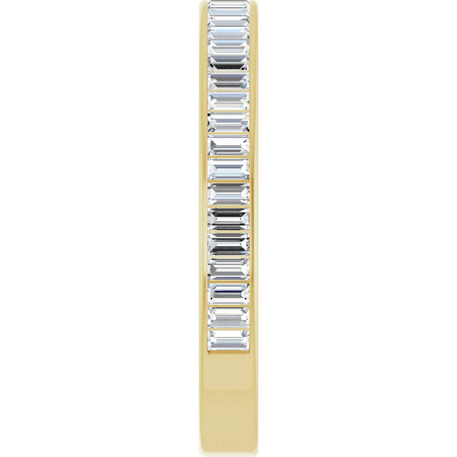 14K Gold Straight Baguette Lab-Grown Diamond Channel-Set Anniversary Band – 3x1.5 mm Stones (1 3/8–1 1/2 CTW) - Yellow Gold - view 4