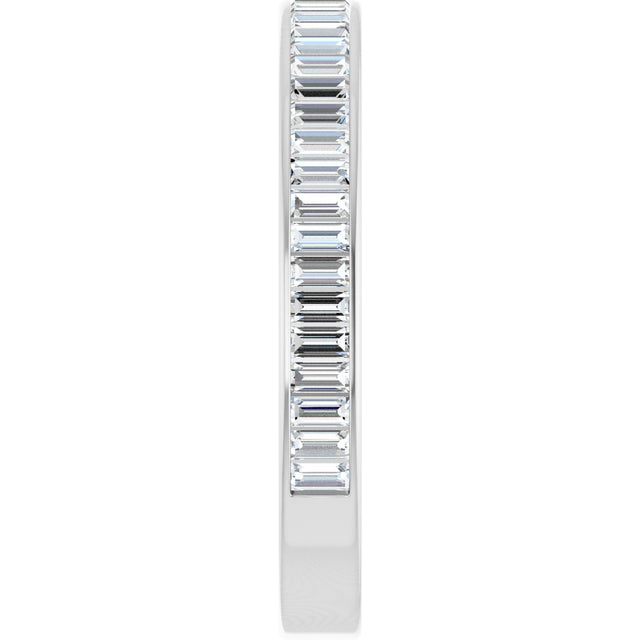 14K Gold Straight Baguette Lab-Grown Diamond Channel-Set Anniversary Band – 3x1.5 mm Stones (1 3/8–1 1/2 CTW) - White Gold - view 4