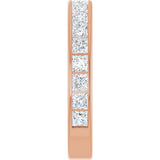 14K Gold Square Lab-Grown Diamond Channel-Set Anniversary Band – 2.25x2.25 mm Stones - Rose Gold - view 4
