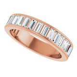 14K Gold Straight Baguette Lab-Grown Diamond Channel-Set Anniversary Band – 3x1.5 mm Stones - Rose Gold - view 5