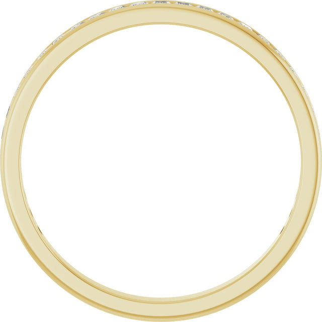 14K Gold Square Lab-Grown Diamond Channel-Set Anniversary Band – 1.5x1.5 mm Stones - Yellow Gold - view 2