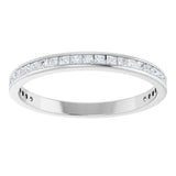 14K Gold Square Natural Diamond Channel-Set Anniversary Band – 1.5x1.5 mm Stones - White Gold - view 3