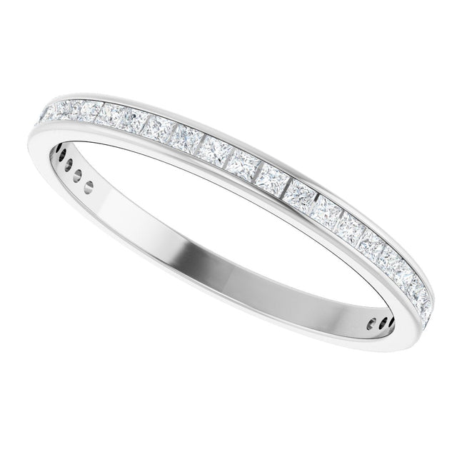 10K Gold Square Natural Diamond Channel-Set Anniversary Band – 1 1/8 CTW - White Gold - view 5