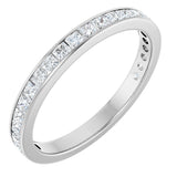 14K Gold Square Natural Diamond Channel-Set Anniversary Band – 2.5x2.5 mm Stones (2 1/3–2 3/8 CTW) - White Gold